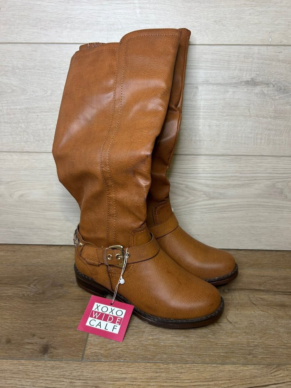 XOXO Mauricia Riding Boots Full Zip Over The Knee Gold New 5M
